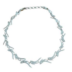 Kendra Scott CLEO Rhodium Collar Choker Necklace with Pave Crystal CZ NWOT